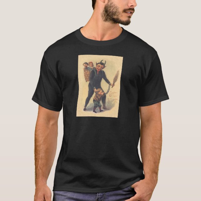 Camiseta Krampus castigando a un niño malo (Anverso)