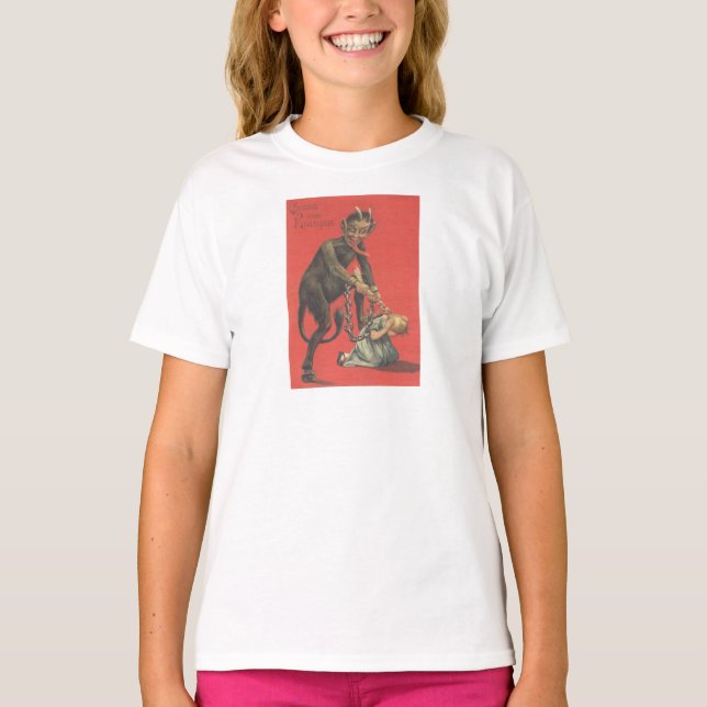 Camiseta Krampus Castigando Chica (Anverso)