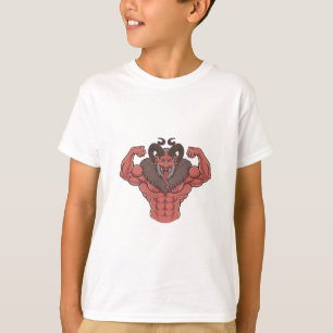 Camiseta Krampus espeluznante de Navidad Flexionando múscul