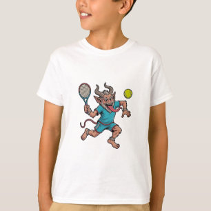 Camiseta Krampus espeluznante jugando tenis Navidad Deporte