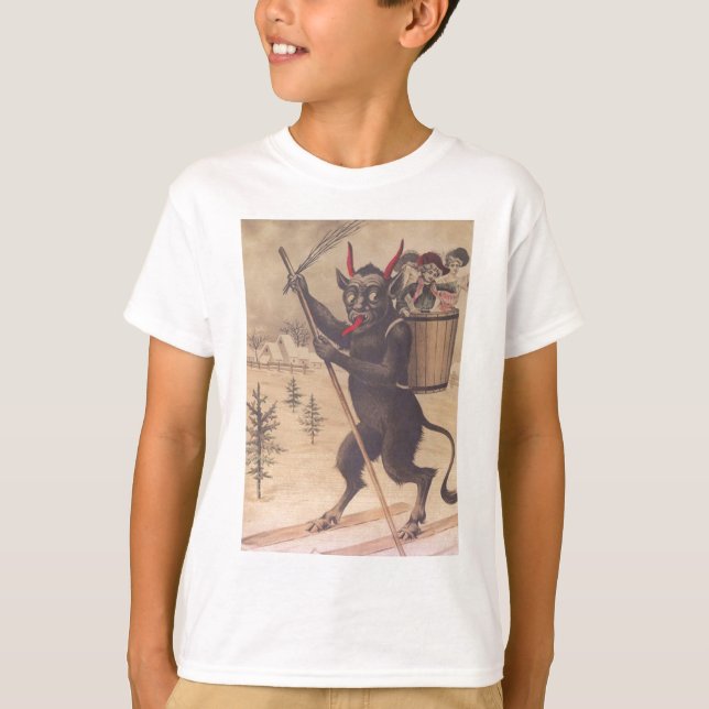 Camiseta Krampus Esquiando Secuestro Mujeres (Anverso)