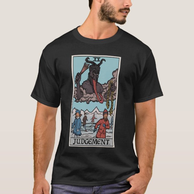 Camiseta Krampus Juicio Tarot Card Funny Navidades Gothi (Anverso)