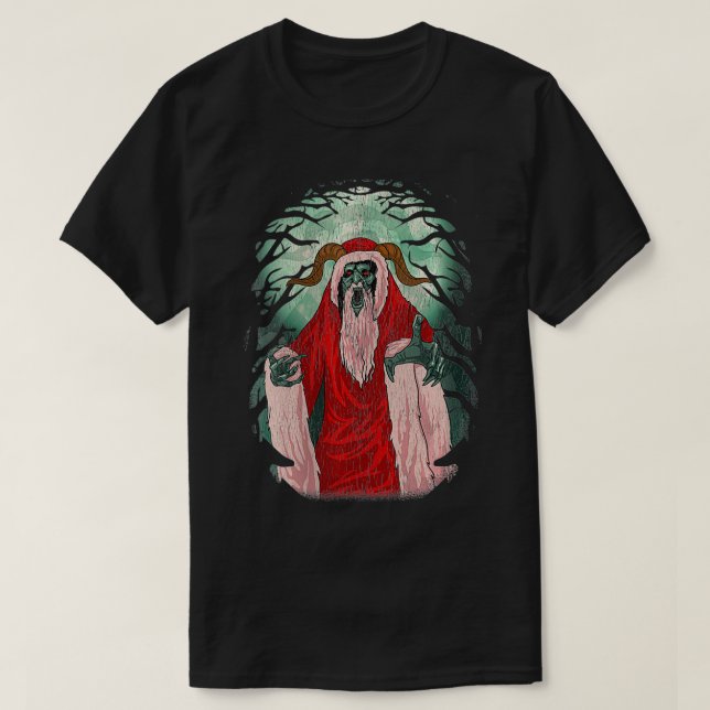 Camiseta Krampus Navidades germánicas vintage (Diseño del anverso)