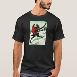Camiseta Krampus persiguiendo a niños malos Invierno Nieve