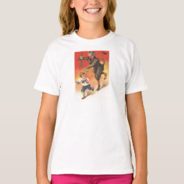 Camiseta Krampus persiguiendo a un niño