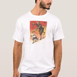 Camiseta Krampus persiguiendo a un niño
