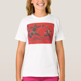 Camiseta Krampus persiguiendo a un niño