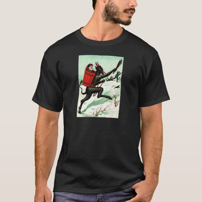 Camiseta Krampus persiguiendo la nieve de invierno de los n (Anverso)