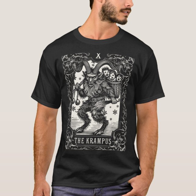 Camiseta Krampus Tarot Card Design Christmas Season Evil Pa (Anverso)