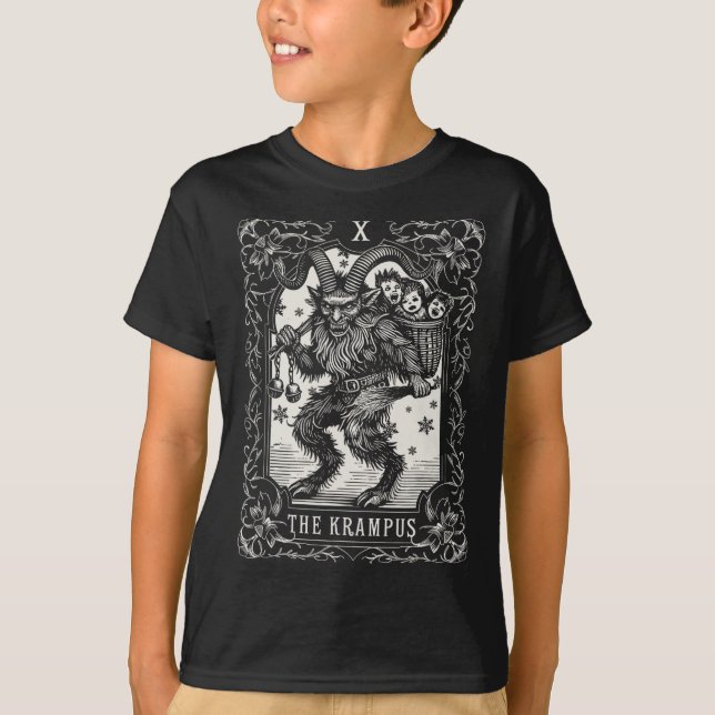 Camiseta Krampus Tarot Card Design Christmas Season Evil Pa (Anverso)