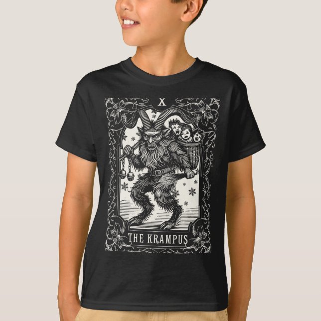 Camiseta Krampus Tarot Card Design Christmas Season Evil Pa (Anverso)