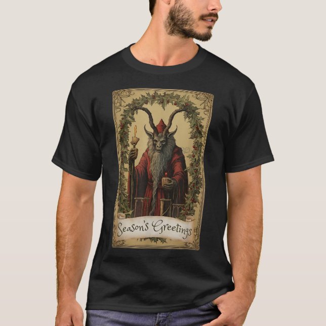 Camiseta Krampus Tarot Navidades de diseño de tarjetas Seas (Anverso)