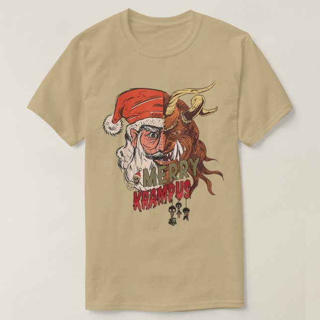 Camiseta Krampusnacht Merry Krampus y Santa Horror Christ (Diseño del anverso)