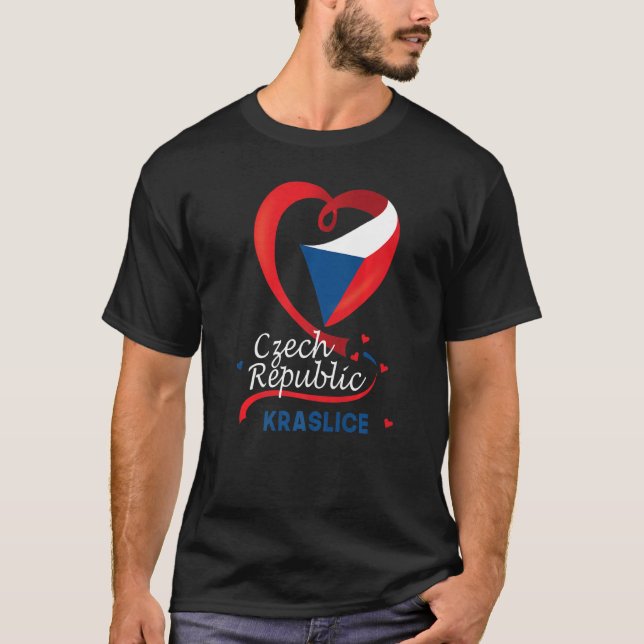 Camiseta Kraslice República Checa Bandera Del Corazón Cubie (Anverso)