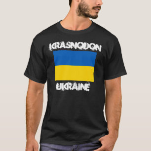 Camiseta Krasnodon, Ucrania con bandera ucraniana