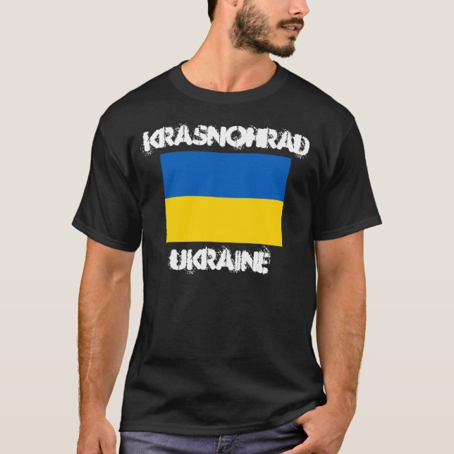 Camiseta Krasnohrad, Ucrania con bandera ucraniana (Anverso)