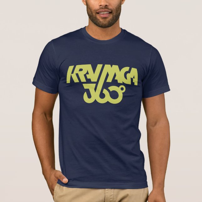 Camiseta Krav Maga 360 - azul marino/amarillo (Anverso)