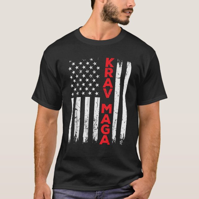 Camiseta Krav Maga Autodefensa Estados Unidos Bandera Améri (Anverso)