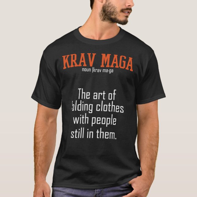 Camiseta Krav Maga - El arte de la ropa plegable con la gen (Anverso)