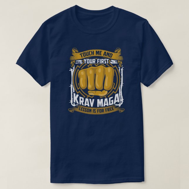 Camiseta Krav Maga para hombres que luchan contra la autode (Diseño del anverso)