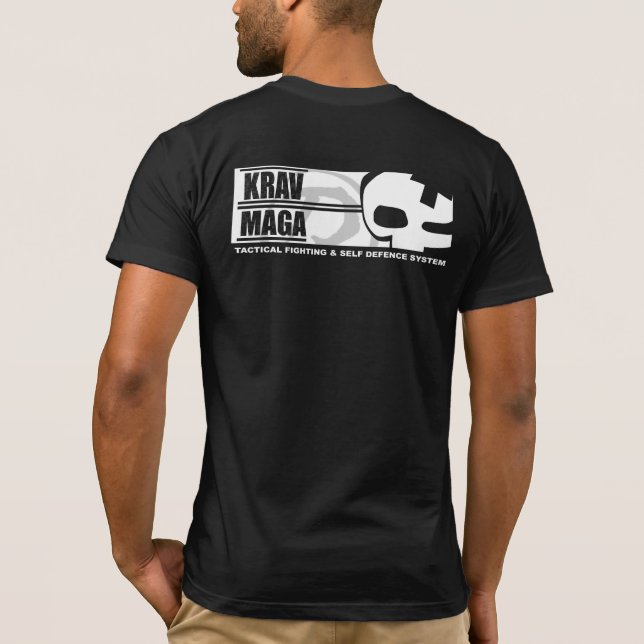 Camiseta Krav Maga: Parte posterior grande del cráneo (Reverso)