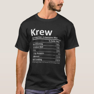 Camiseta KREW Nutrition Funny Cumpleaños Nombre Personaliza