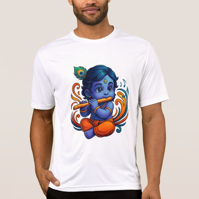 Camiseta Krishna bebé con flauta - Vibes de paz | Vibrante  (Anverso)