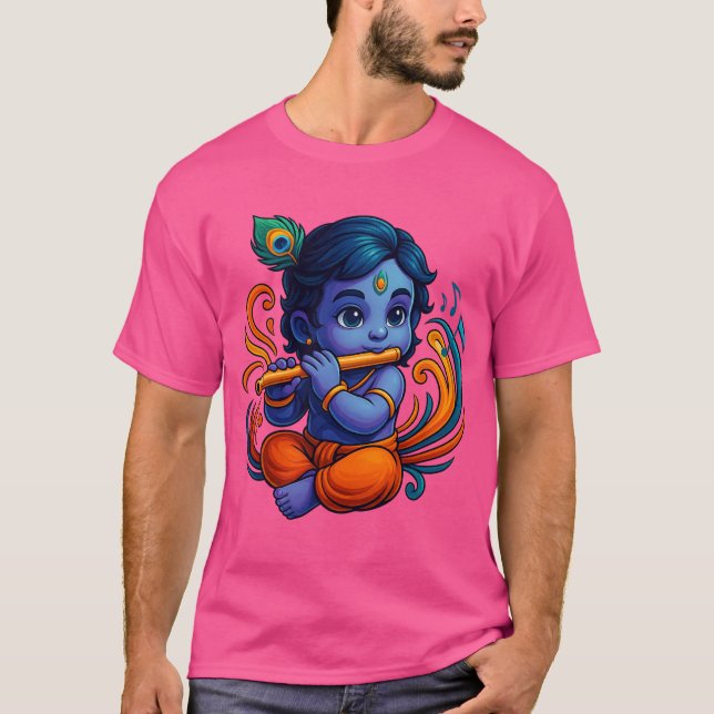 Camiseta Krishna bebé con flauta - Vibes de paz | Vibrante  (Anverso)