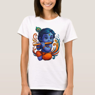 Camiseta Krishna bebé con flauta - Vibes de paz Vibrante