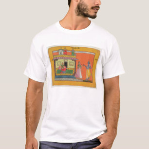 Camiseta Krishna que llega la casa de Radha, ilustracion