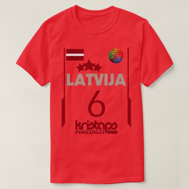 Camiseta Kristaps Porzingis Retro Letonia Euro Style Basket (Diseño del anverso)