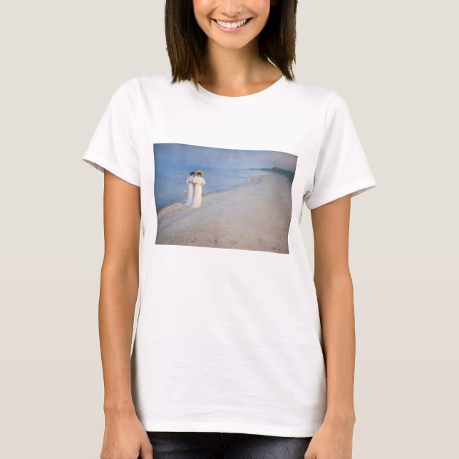 Camiseta Kroyer - Noche de verano en la playa de Skagen (Anverso)
