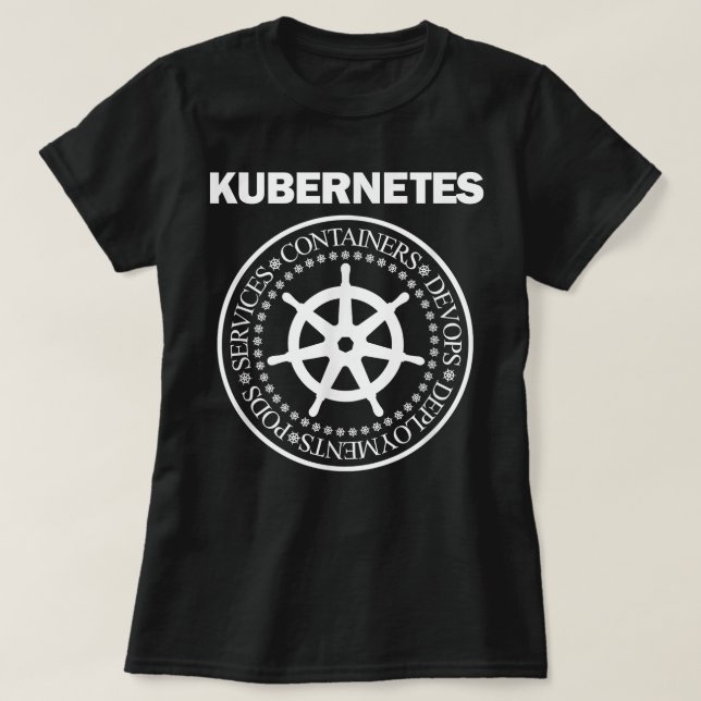 Camiseta Kubernetes devops programador de contenedores (Diseño del anverso)