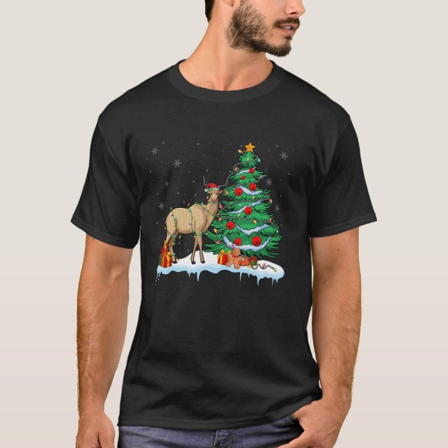 Camiseta Kudu Lover Navidades Kudu llevando Santa Hat Xmas  (Anverso)