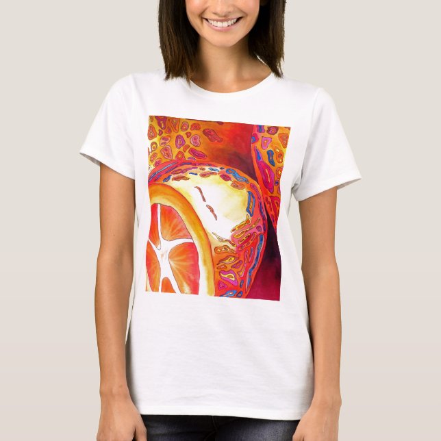 Camiseta Kumquats naranja cítrico acuarela arte (Anverso)