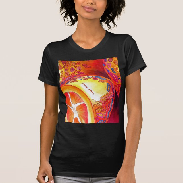 Camiseta Kumquats naranja cítrico acuarela arte (Anverso)