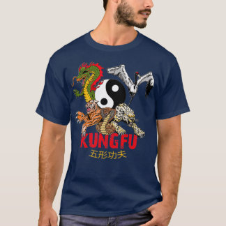 Camiseta Kung Fu 5 animales forma serpiente leopardo de las