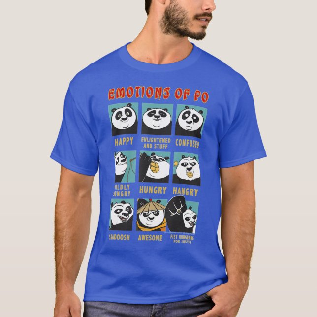 Camiseta Kung Fu Bear Emotions Of Po Portrait Grid gift fun (Anverso)
