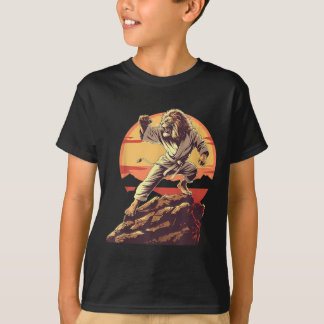 Camiseta Kung Fu León Puesta de sol Kickboxing Judo Taekwon