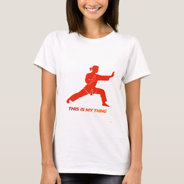 Camiseta Kung Fu Silhouette Martial Arts Lifestyle Design (Anverso)