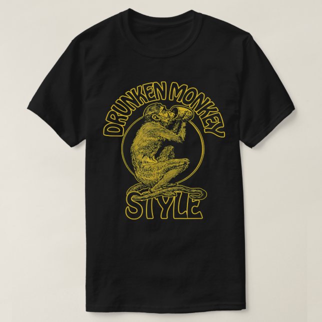 Camiseta KUNKEN MONKEY STYLE KUNG FU BOXING 70s SAKE WINE (Diseño del anverso)
