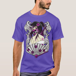 Camiseta kunoichi japonés con máscara oni