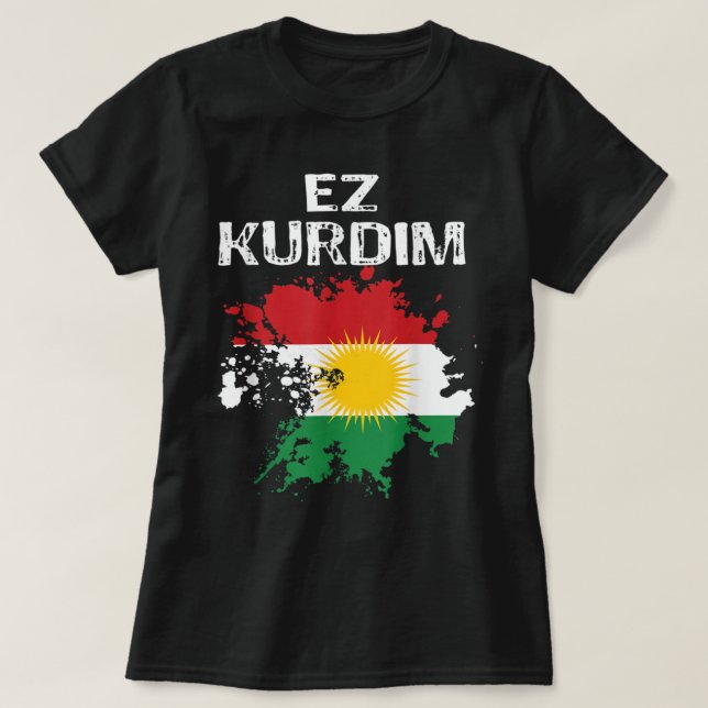 Camiseta Kurden Kurdistán Newroz Bandera Kurdi su Biji Kurd (Diseño del anverso)