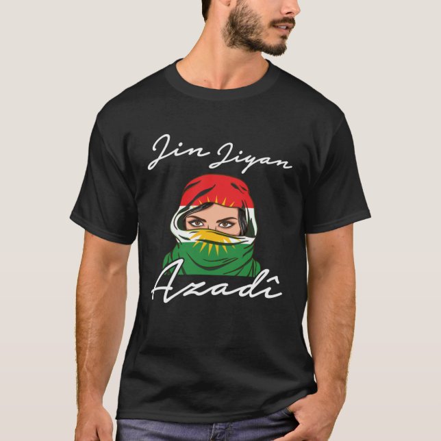 Camiseta Kurdistan Jin Jiyan Azadi Flag (Anverso)