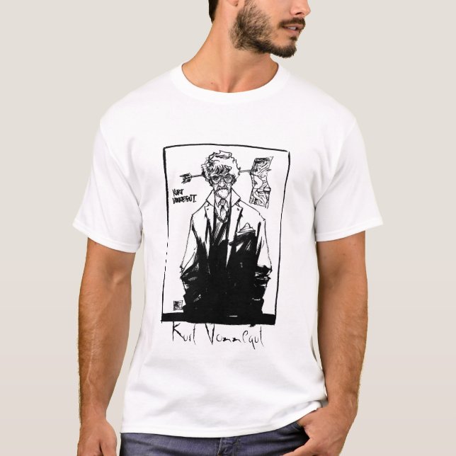 Camiseta Kurt Vonnegut blanco y negro (Anverso)