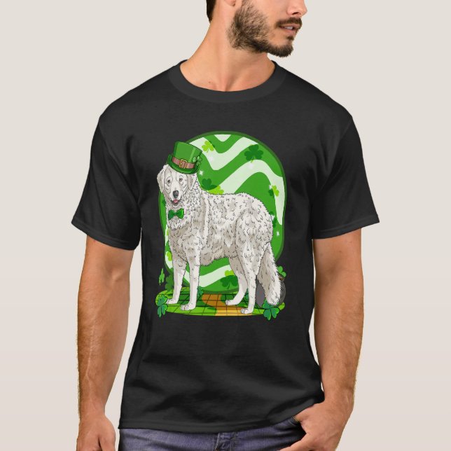 Camiseta Kuvasz Dog St Patrick's Day Leprechaun (Anverso)