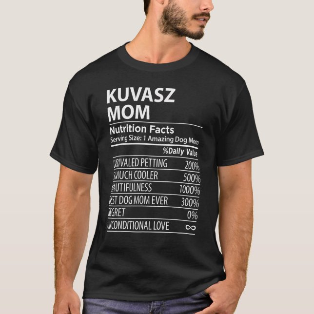 Camiseta Kuvasz Mom Nutrition Facts  Kuvasz Dog Owner (Anverso)