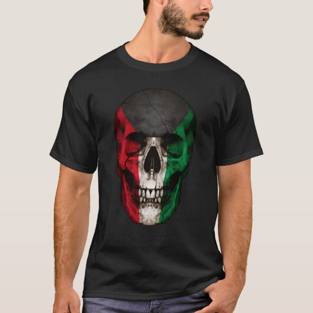 Camiseta Kuwait Flag Skull Kuwait arranca raíz de patriótic (Anverso)