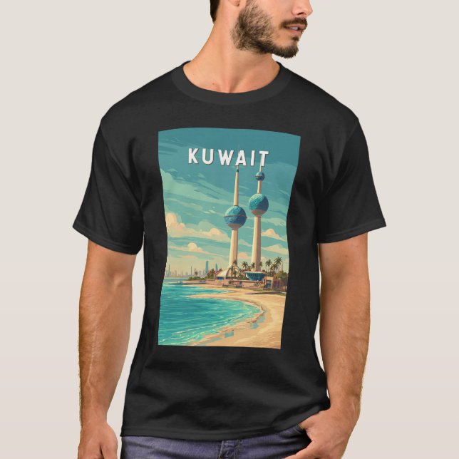 Camiseta Kuwait Illustration Travel Art Vintage (Anverso)