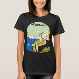 Camiseta Kvarner Croacia Vista de la Bahía Viaje Verde